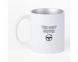 Hacebo® - De beste chauffeur koffiebeker met zilver kleurige binnenkant - Chauffeur - Familie vrienden collega - thee mok - koffie beker - Cadeau - koffiemok - 330 ML