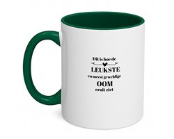 Hacebo® - dit is hoe de leukste en meest geweldige oom eruit ziet koffiebeker donker groen - Oom - meest leukste oom - thee mok - koffie beker - verjaardag - cadeautje voor oom - oom artikelen - kado - geschenk - koffiemok - 350 ML inhoud