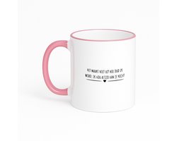 Hacebo® - Het maakt niet uit hoe oud ik word, ik zou altijd van je blijven houden nicht koffiebeker met gekleurde rand roze - cadeau nicht - thee mok - koffie beker - Leuk cadeau voor je nicht om te geven - koffiemok - 330 ML