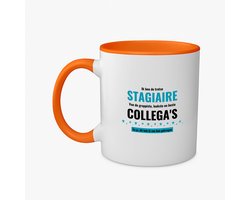 Hacebo® - ik ben de trotste stagiaire van de grappigste, leukste en beste collega's, en ja dit heb ik van hun gekregen koffiebeker oranje - de trotste stagiaire - thee mok - koffie beker - collega's - koffiemok - 350 ML inhoud