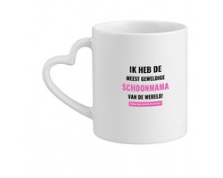 Hacebo® - ik heb de meest geweldige schoonmama van wereld (klopt, deze mok heb ik van haar) koffiebeker met hart oor wit - de meest geweldigste schoonmama - thee mok - koffie beker - Moeder cadeautjes - moederdag - koffiemok - 330 ML