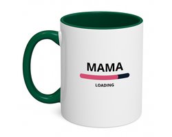 Hacebo® - mama loading koffiebeker donker groen - ochtendkoffie laden - thee mok - koffie beker - Moeder cadeautjes - moederdag - verjaardagscadeau - verjaardag - cadeau - geschenk - kado - gift - koffiemok - 350 ML inhoud
