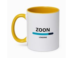 Hacebo® - zoon loading koffiebeker goudgeel - Zoon - ochtendkoffie laden - thee mok - koffie beker - verjaardagscadeau - verjaardag - cadeau - cadeautje voor zoon - zoon artikelen - kado - geschenk - gift - koffiemok - 350 ML inhoud