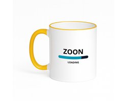 Hacebo® - zoon loading koffiebeker met gekleurde rand goudgeel - ochtendkoffie laden - thee mok - koffie beker - verjaardagscadeau - verjaardag - cadeau - cadeautje voor zoon - zoon artikelen - kado - geschenk - gift - koffiemok - 330 ML
