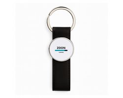 Hacebo® - zoon loading Zwart lederen sleutelhanger - Zoon - ochtendkoffie laden - sleutelhangers - verjaardagscadeau - verjaardag - cadeau - cadeautje voor zoon - zoon artikelen - kado - geschenk - gift - sleutelhanger - 3 x 10.5 CM