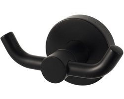 Haceka Kosmos Handdoekhaak dubbel - mat zwart