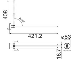 Haceka Kosmos Handdoekhouder 42.3cm draaibaar mat chroom