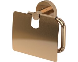 Haceka Kosmos toiletrolhouder met klep 14,3x5x12,9cm geborsteld koper