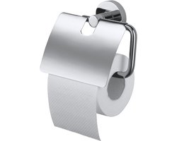 Haceka Kosmos Toiletrolhouder - met klep - chroom
