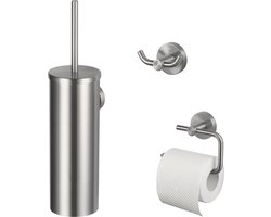 Haceka Kosmos Toiletset - 3-delig - Geborsteld RVS