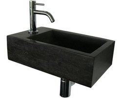 Haceka Noemi Fonteinset rechts 40x23x11cm kraan links antraciet