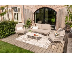 Hadassa stoel-bank loungeset (4-delig) - Rope/Zand