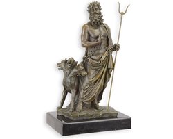Hades en Cerberus - Bronzen Beeld - Mythologie Goden - Kunst Sculptuur - Brons Decoratie - 17x12x29