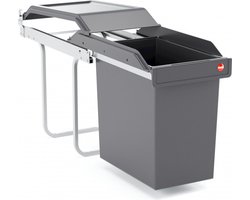 HAILO AE365024 Single BOX - Inbouw Afvalbak 24 Liter - Uittrekbaar - Donker Grijs