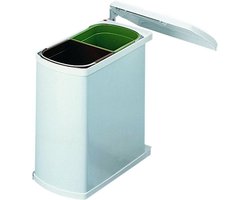 Hailo Duo-Automatic Inbouw Prullenbak - 16 l - Wit