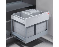 Hailo Inbouw Afvalbak - ruimtebesparende Tandem S PLUS - 12/8/8 liter - Grijs