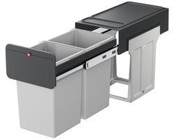 Hailo Inbouwemmer Eco-line Duo L 2x14L Staal/Zwart