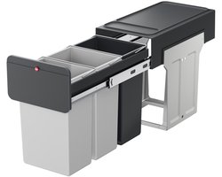 Hailo Inbouwemmer Eco-line Trio L 3x10 L Staal/Zwart
