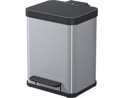 Hailo Öko Duo Plus Prullenbak - 2 x 9 l - Zilver