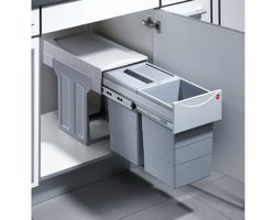 Hailo Tandem de Luxe Inbouw Prullenbak - 2 x 15L