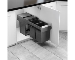 Hailo Tandem - Inbouw Prullenbak - 26 Liter Inhoud - Met 2 Compartimenten