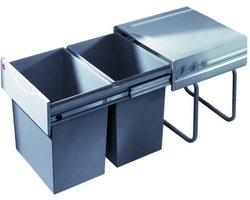 Hailo Tandem-Rb Inbouw Prullenbak - 2 x 20 l - Grijs