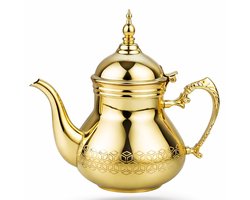 HAKAL Sultana Gouden Marokkaanse Theepot – RVS Arabische Theepot – 1.5 Liter