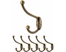Haken - Vintage Haken - Bronzen Haken - Garderobehaken - Grote Haken - Pak van 5