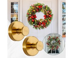 Haken - Zuignaphaken - Roestvrij staal, waterdicht - Boorvrije zuignaphaken - Garland Hanger voor thuis - Geschikt voor glas, ramen, deuren en badkamerspiegels - 2-pack - Goud