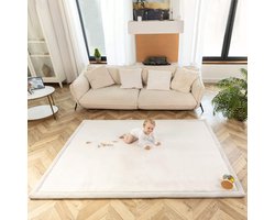 Hakuna Matte Wolkzachte Fluwelen Mat Speelmat Baby 200 x 150 x 2,5 cm, Grijs - Kindertapijt met hoogwaardig traagschuim - Baby speelkleed met antislipbasis - Babykruipmat, kinderkamertapijt