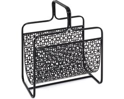 HakuShop Lectuurbak - Zwart - Metaal - Tijdschriften bak - 37x22x45cm