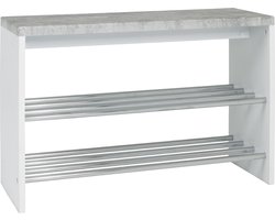 HakuShop Schoenenrek - Beton look - MDF - 6 paar schoenen - Plank - 81x30x55cm