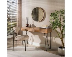 Hal-/kaptafel Ocean - Massief mango zand
