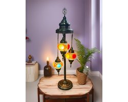 Halay Tafellamp - Bijzettafel - Sfeerlamp - Multicolor Mozaïekglas - Handgemaakt - Energiezuinig
