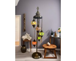 Halay Vloerlamp - Staande Lamp - Multicolor - Handgemaakt - Mozaïek Design - Warmte en Sfeer