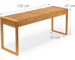 halbank bamboe - stabiel - 3-4 personen - 47 x 120 x 33 cm - natuur