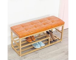 Halbank Gestoffeerd - Schoenenkast Zitting - Schoenen Opbergen - Hoge Veerkracht Schuim - 60 x 35 x 45 cm