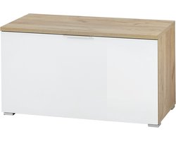 Halbank Lagos Eiken - Wit - 8 paar schoenen - Breedte 89 cm - Hoogte 49 cm - Diepte 40 cm - Met kleppen