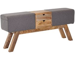 Halbank met opbergruimte | Turnbok bekleed met stof 120 cm grijs
