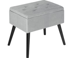 halbankje met opbergruimte - Opbergbank - Halbank - Bedkist - Opbergkist - 100 kg Statische belasting - Zachtzilver