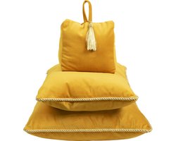 half kussen fluweel goud honing 35x45cm