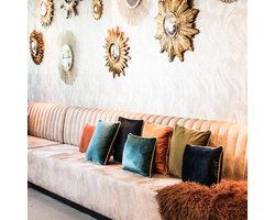 half kussen fluweel goud navy 35x45cm