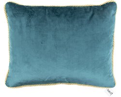 half kussen fluweel goud petrol 35x45cm