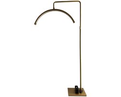 Half Moon Light staande boog lamp - mat goud - met telefoonhouder en tiptoetsbediening - wimpers-tattoo-beauty