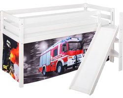 Halfhoogslaper Brandweer met tent en schuine glijbaan