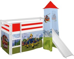 Halfhoogslaper Brandweerman Sam met tent, toren en glijbaan