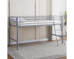 Halfhoogslaper Julie 90x200cm - metaal - mat grijs