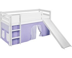 Halfhoogslaper Lila-Beige met tent en glijbaan
