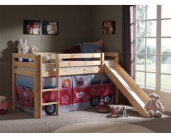 Halfhoogslaper met glijbaan Astrid natuur - bedtent Little Princess