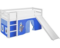 Halfhoogslaper Piraat Blauw met tent en glijbaan